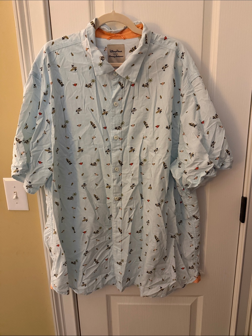 Light Blue Disney xTommy Bahama Tropical Mickey Print Button-Up Shirt